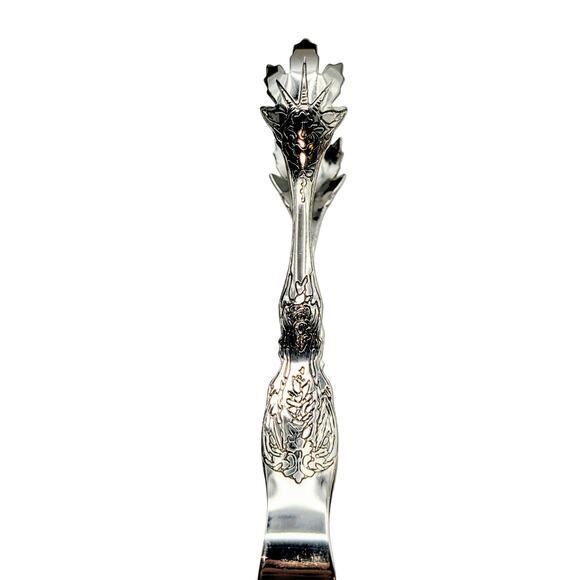 Silver Tone Reptilian Claw Serving Ice Tongs - Picture 2 of 6
